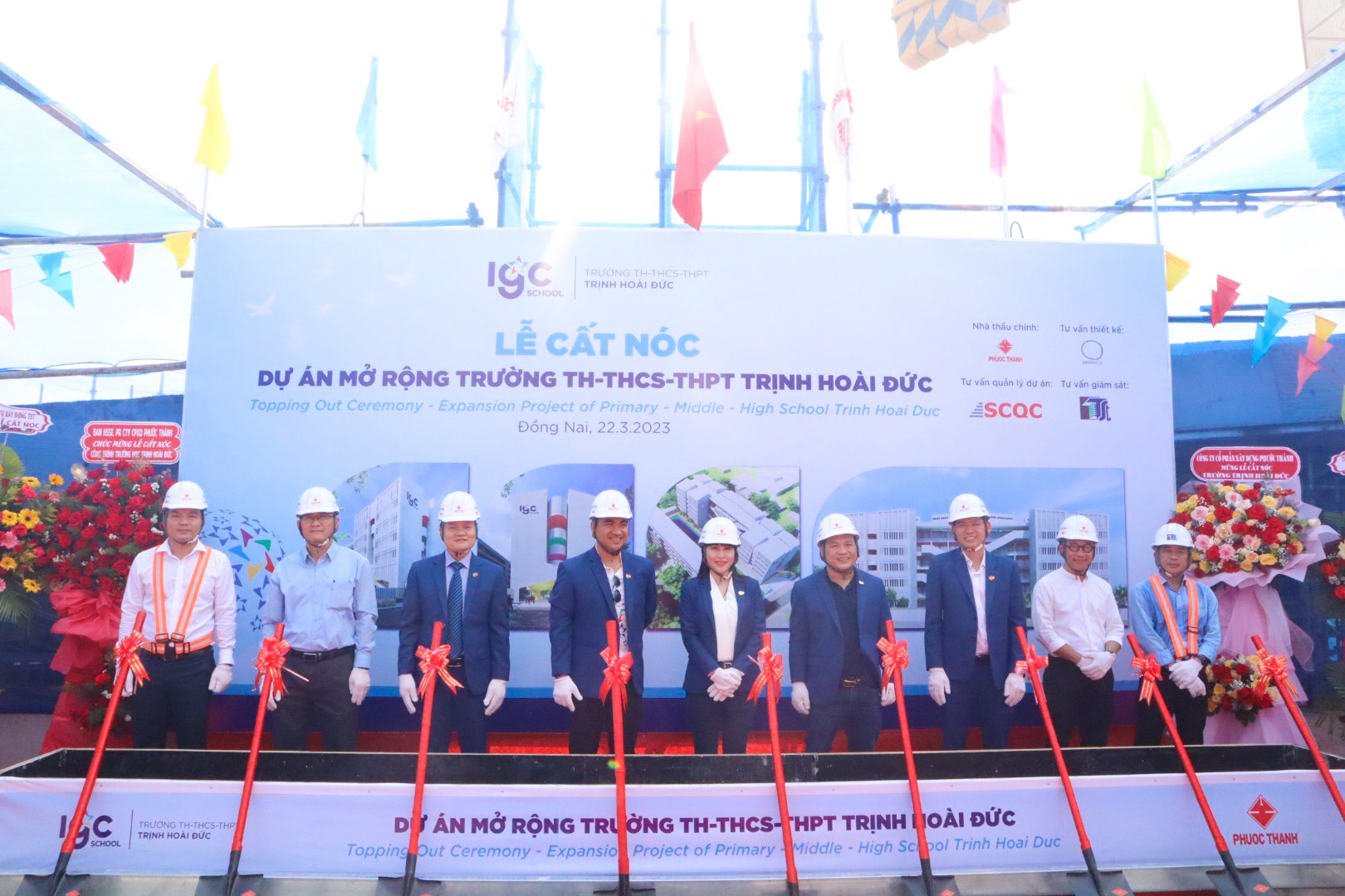 TOPPING OUT CEREMONY OF THE PROJECT “EXPANDING TRINH HOAI DUC PRIMARY – SECONDARY – HIGH SCHOOL, IN TRANG BOM DISTRICT, DONG NAI PROVINCE”