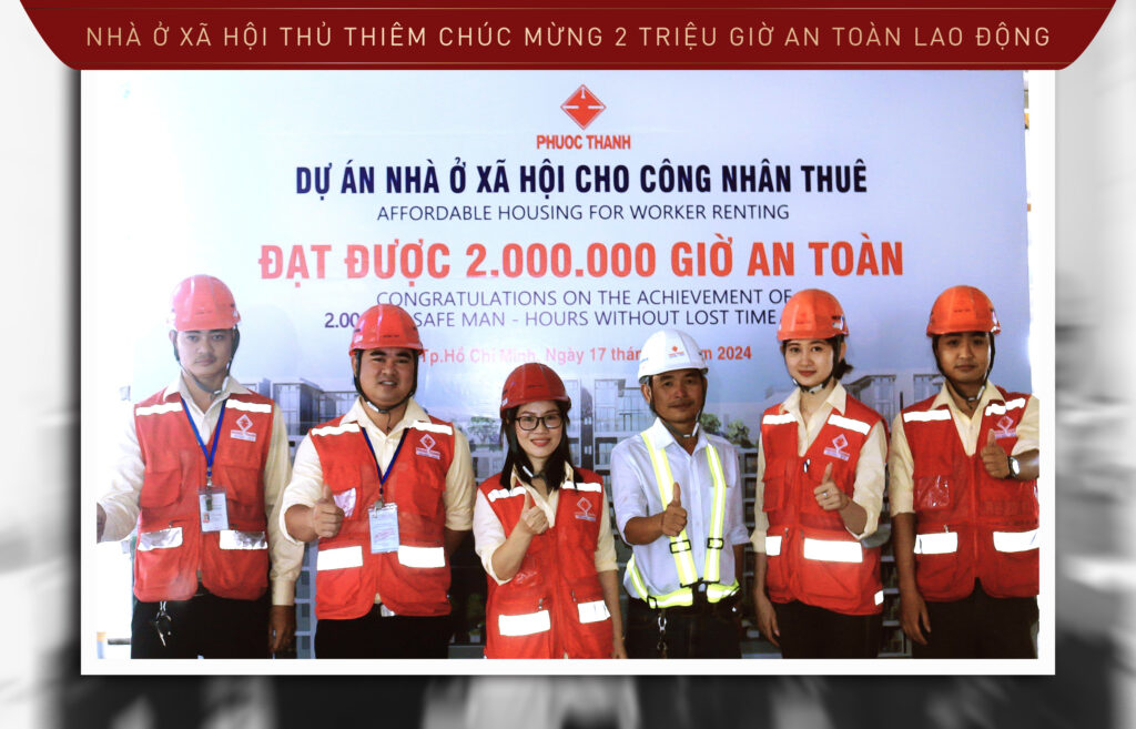 Đại diện Ban Chỉ huy công trình cùng Ban An toàn Công ty và tại công trình