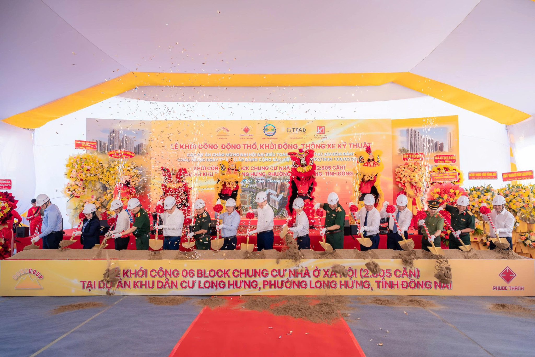 PHƯỚC THÀNH & DONACOOP TỔ CHỨC LỄ KHỞI CÔNG DỰ ÁN NOXH LONG HƯNG